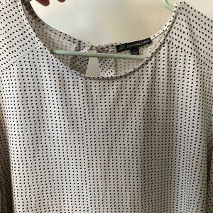Adrianna Papell black and white polkadot blouse polkadot top. Women’s size large